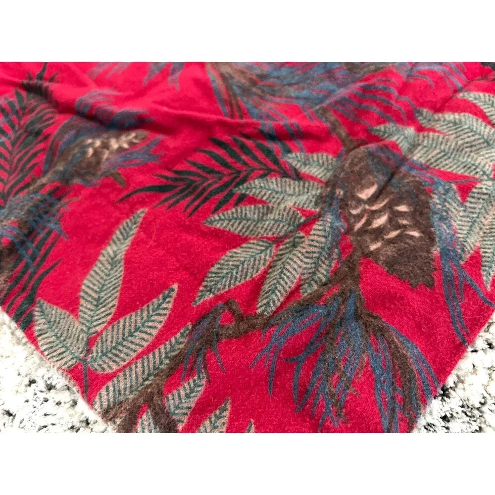 L.L. Bean Pinecone Lodge Pillow Shams 2pc Set STANDARD Red Cotton Flannel Cabin